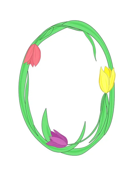 Bokstav Engelska Alfabetet Från Tulpan Blommor Blommig Teckensnitt För Våren — Stock vektor