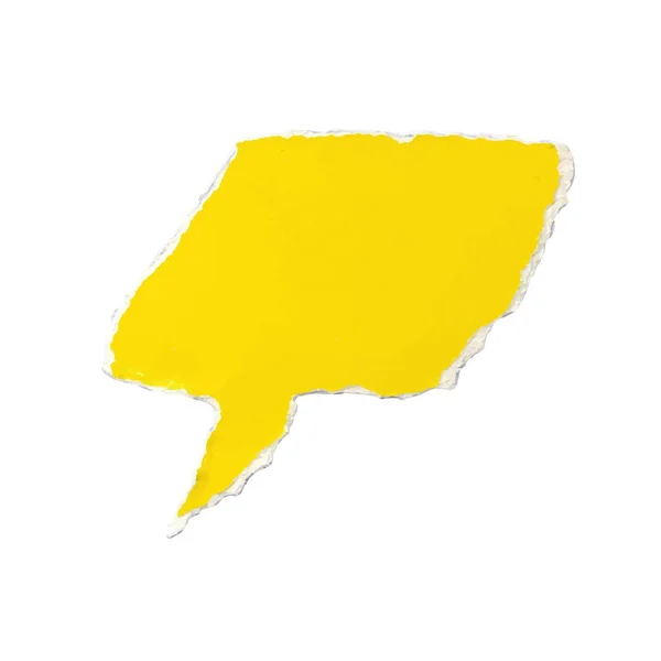 Yırtık Sarı Kağıttan Dikdörtgen Konuşma Baloncukları Düşünce Iletişimi Için Yırtık — Stok Vektör
