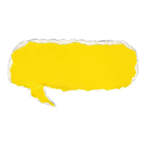 长方形的讲话气泡从撕破的黄色纸 撕碎的纸用于思想交流 — 图库矢量图片