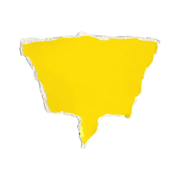 黄色い紙からの長方形のスピーチバブル思考の伝達のための引き裂かれた紙 — ストックベクタ
