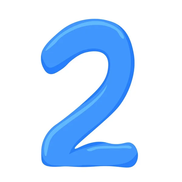 Blå Nummer Tecknad Stil Färg Nummer Form Ballong Rolig Matematik — Stock vektor