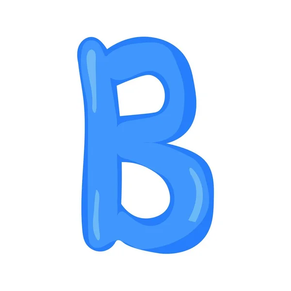 stock vector blue letter B of the English alphabet in a colorful cartoon style