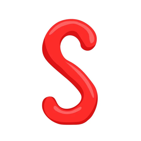Röd Bokstav Det Engelska Alfabetet Färgglad Tecknad Stil — Stock vektor