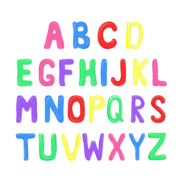 Alphabet Cartoon Stil Bunte Buchstaben Form Von Luftballons Lustiges Alphabet — Stockvektor
