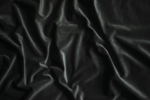 Velluto Nero Con Pieghe Sfondo Tessuto Seta Lusso — Foto Stock
