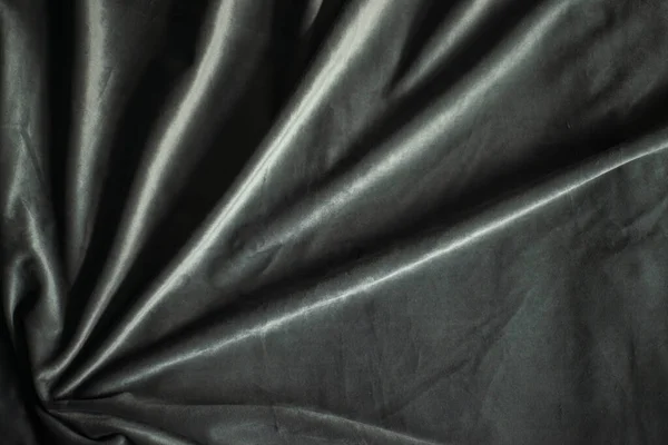 Velluto Nero Con Strisce Plissettate Sfondo Tessuto Seta Lusso — Foto Stock