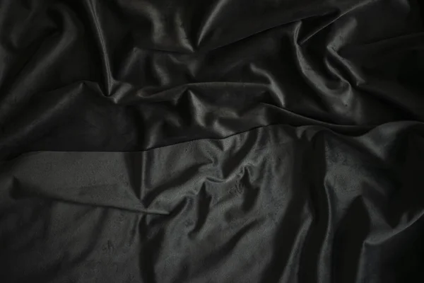 Terciopelo Negro Marrón Con Rayas Plisadas Fondo Tela Seda Lujo —  Fotos de Stock