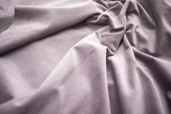 Pink Velvet Pleats Folded Crumpled Bed Textile Luxury Silk Fabric — Stock Photo, Image