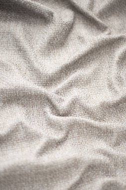 Buruşuk pamuk tuval arka plan, otantik bej çuval bezi