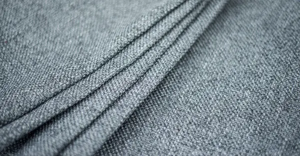 灰色斜纹棉织物 有褶皱层 用作衬底 — 图库照片