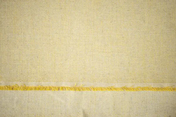 Žlutá Ročník Bavlna Třásněmi Pozadí Tkaniny Pro Výrobu Oděvů Zblízka — Stock fotografie