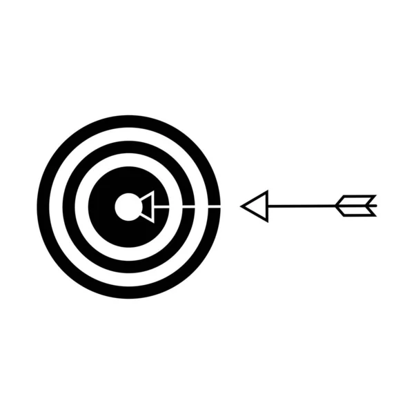 Pfeil Mit Der Bullseye Ins Ziel Ziel Erreichen Ziel Erreichen — Stockvektor