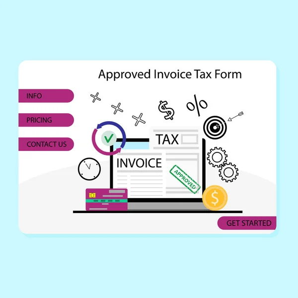 Vergi Idaresi Hizmetleri Online Iniş Sayfası Ödeme Faturası Vergi Iadesi Vektör Grafikler