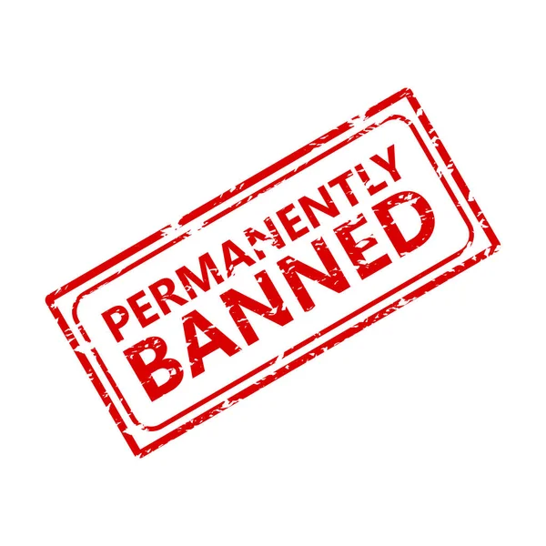 Permanently Banned Rubber Stamp Vector Blocked Banned Business Permanent Block — Stock Vector