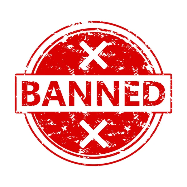 ゴム製スタンプ禁止 シールインクのベクター 隔離された ヴィンテージの禁止されたテキスト ステッカーのグラフィック 禁止されたスタンプおよび禁止された旗 禁止され 制限されたイラスト — ストックベクタ