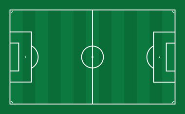 Futbol sahası, futbol oynamak için boş çimenler. Spor sahası, atletizm sahası, futbol sahası veya futbol sahası yüzeyi, çayır ve dinlenme alanı, futbol çim illüstrasyonu