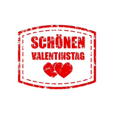 Deutschland veya Almanya için sevgililer günü damgası romantik hediye postası, kart teslimatı, vektör illüstrasyonu