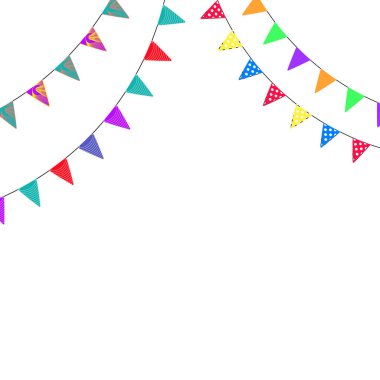 Kutlama bayrağı posteri, doğum günü tasarımı, karnaval dekorasyonu için afiş partisi, olay yıldönümü arkaplanı, vektör illüstrasyonu