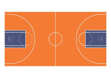 Basketbol kortu dairesi, top için oyun alanı, basketbol sahası, basketbol, takım maçı, taslak taban, yarışma stadyumu grafiği, aktivite eğitim alanı, vektör illüstrasyonu