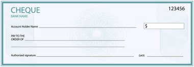 Filigran ve desenli çek şablonu, resmi iş güvenliği, taslak kağıt beyanı, çek makbuzu, muhasebe boş formu, yetkilendirme boş