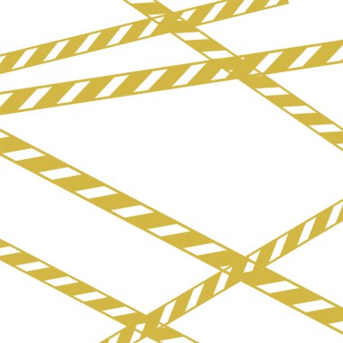 Uyarı çapraz kurdelesi, inşaat halindeki sınır, kısıtlı barikat, suç çevresi, risk ve koruma, endüstriyel veya cinayet bölgesi, vektör illüstrasyonu