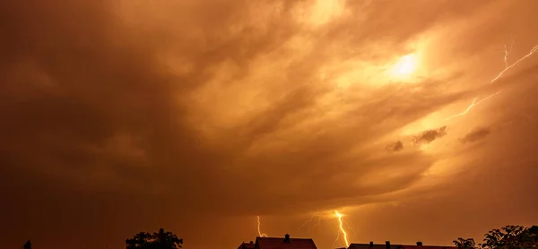 Lightning Thunderstorm Night — Stock Photo, Image