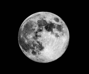 Full moon background isolated on black clipart