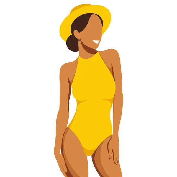 Vector Ilustración Moda Sobre Tema Las Vacaciones Verano Una Chica — Vector de stock