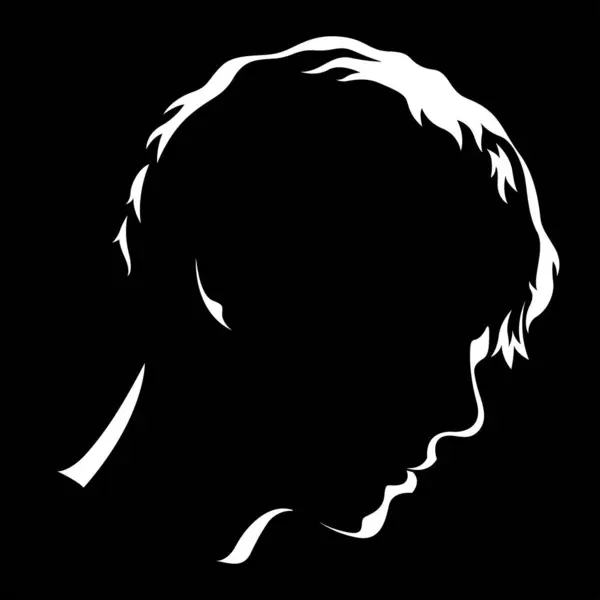 Vector Black White Light Shadow Isolated Image Male Face Formed Stock Vector