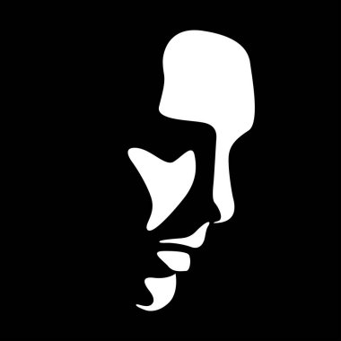 vector black and white light and shadow isolated illustration of a beautiful female face. useful for products for women, beauty salons, decorative and skin care cosmetics, logo, print, poster, design