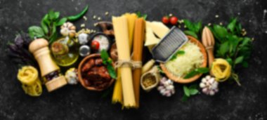 Odaklanamayan gıda geçmişi. Organik yiyecekler, baharatlar ve bitkiler. Üst Manzara. Metnin için boş yer.