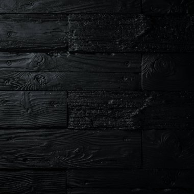 Ahşap dokular. Makro fotoğraf. Siyah doku arka planı. Üst görünüm.