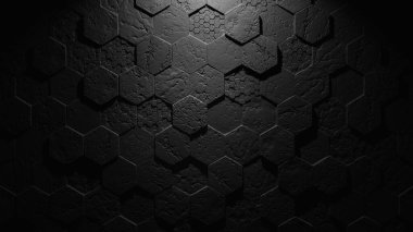 Kasvetli arkaplan, siyah tuğla duvar, koyu taş dokusu. Arkaplan için siyah tuğla duvar.