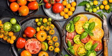 Vejetaryen salatalı bir tabak. Keto diyeti, sağlıklı yiyecekler. Taze salata kasesi. Üst görünüm.