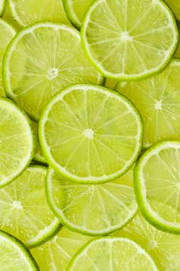 Limon deseni. Üst manzara turunçgiller yeşil meyve. Kapat..