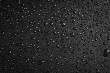 su siyah arka plan üzerine bırakır. Makro.