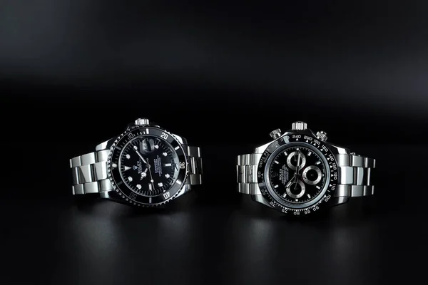 Винтажные Наручные Часы Rolex Керамическая Безель Модель Черные Устрицы Вечный — стоковое фото