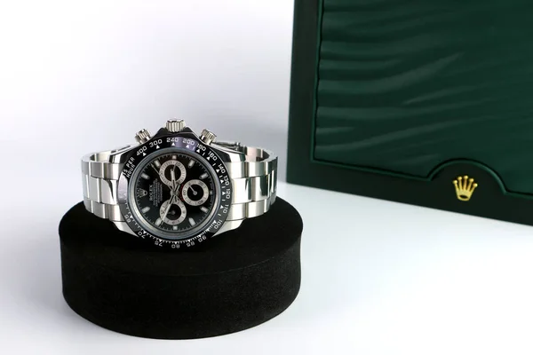 Часы Rolex Модели Daytona Устрицы Вечные Черной Керамической Безель Корпус — стоковое фото