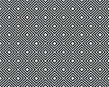 Siyah ve beyaz eşkenar dörtgen, kusursuz desen 
