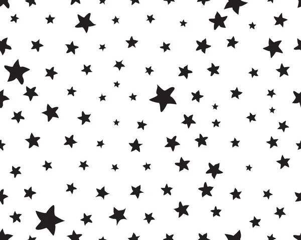 stock vector Black stars, random sizes, seamless pattern digital clipart