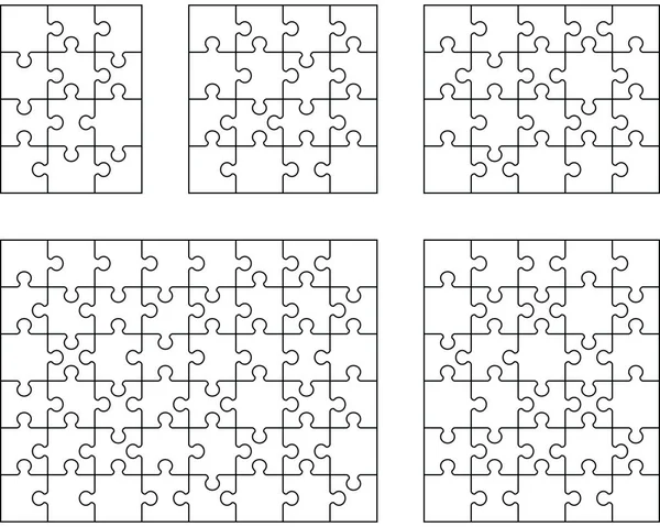 Einzelteile Von Fünf Weißen Puzzles — Stockvektor