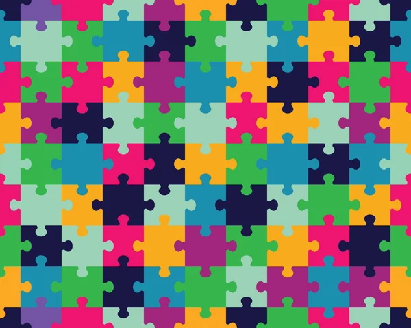 Oddzielne Kawałki Kolorowe Puzzle Bezproblemowa Ilustracja — Wektor stockowy