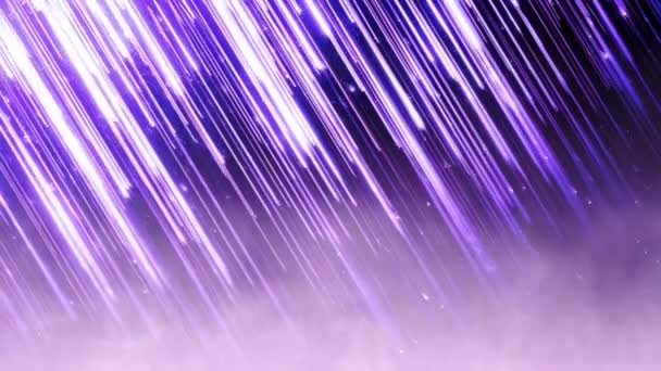 Purple Rain Laser Beams Fog Loop Har Laserregn Som Faller — Stockvideo