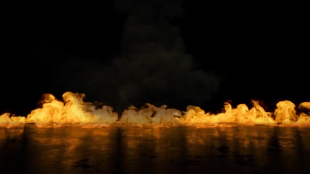 Dark Figure Sword Reflective Blaze Features Dark Figure Holding Broadsword — Vídeo de stock