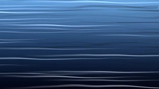 Underwater Abstract Wave Lines Loop Features Simple Blue Gradient Background — Stock Video