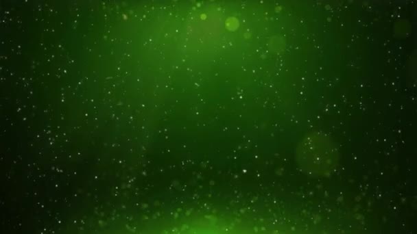 Sparkles Green Atmosphere Loop Presenta Partículas Que Elevan Parte Superior — Vídeo de stock