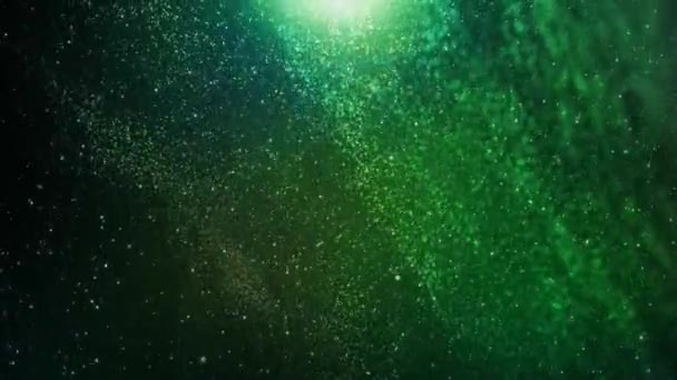 Irish Particles Floating Green Background Loop Features Particles Falling Swirling — Stockvideo