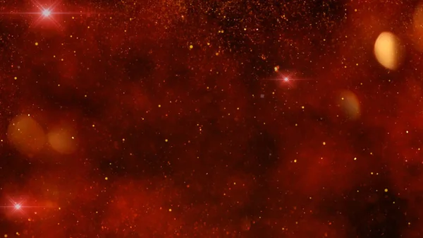 Sparkling Red Particle Background features a red atmosphere full of animated clouds, flares, and particles floating in a space-like atmosphere.