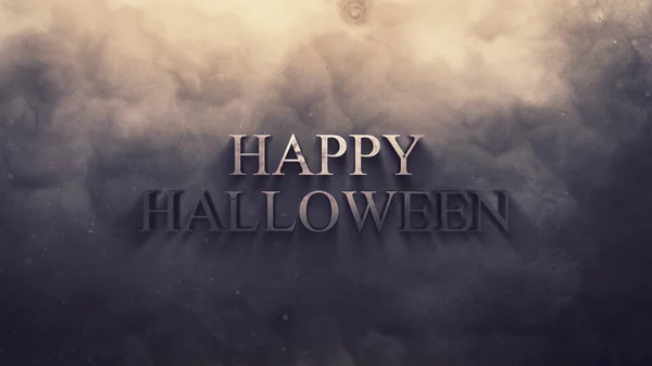 Happy Halloween Grunge Smoke Fire Zeigt Die Worte Happy Halloween — Stockfoto