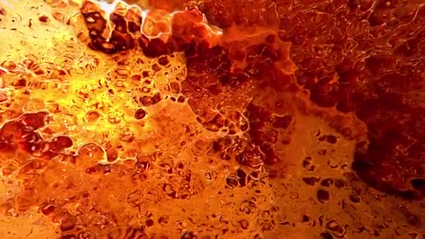Orange Paint Abstract Explosion Background 관객을 액체같은 움직임으로 폭발하는 색조의 — 비디오